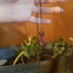 ♡Hot Topic Small Glitter Vial Long Necklace